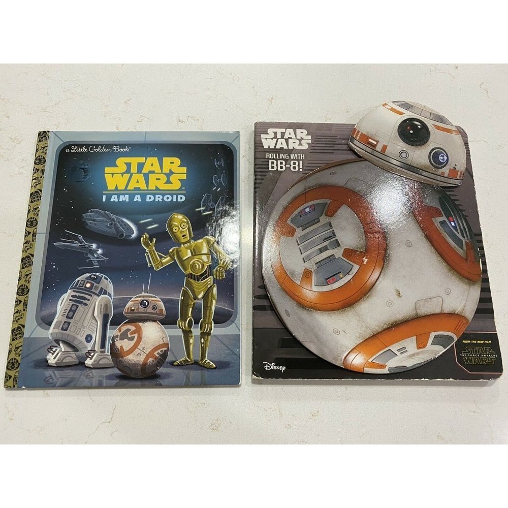 Lot of 2 KIDS STAR WARS BOOKS - I Am A Droid And Rolling With BB-8!.